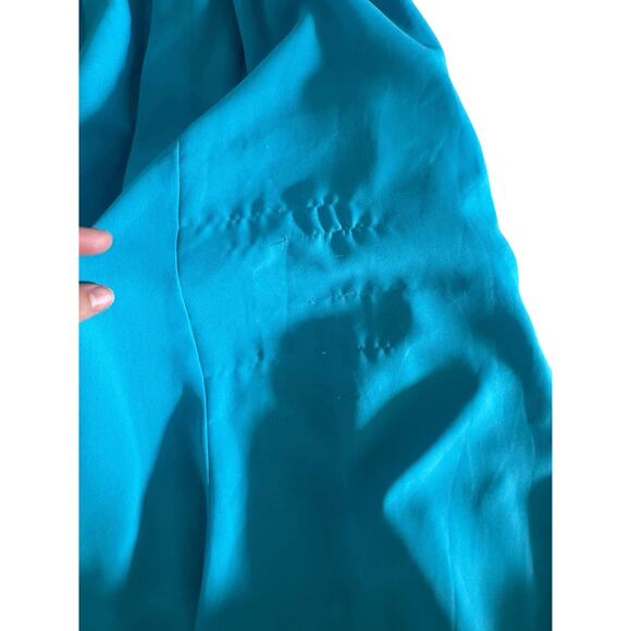 Celebrate DB Studio Teal Chiffon Long Sleeve V-Neck Dress SZ 14 Bridesmaid Gown - Picture 13 of 13